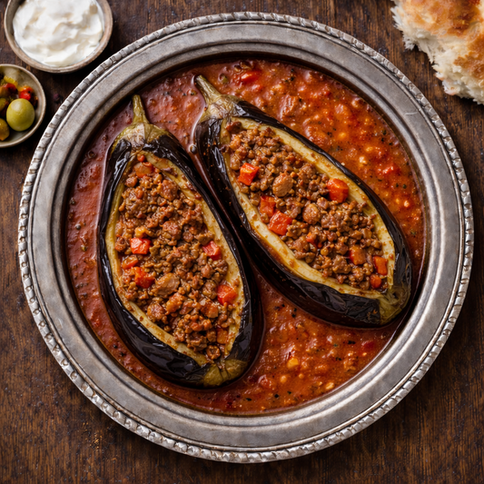 Stuffed Aubergine with Seasoned Beef (Karnı Yarık)